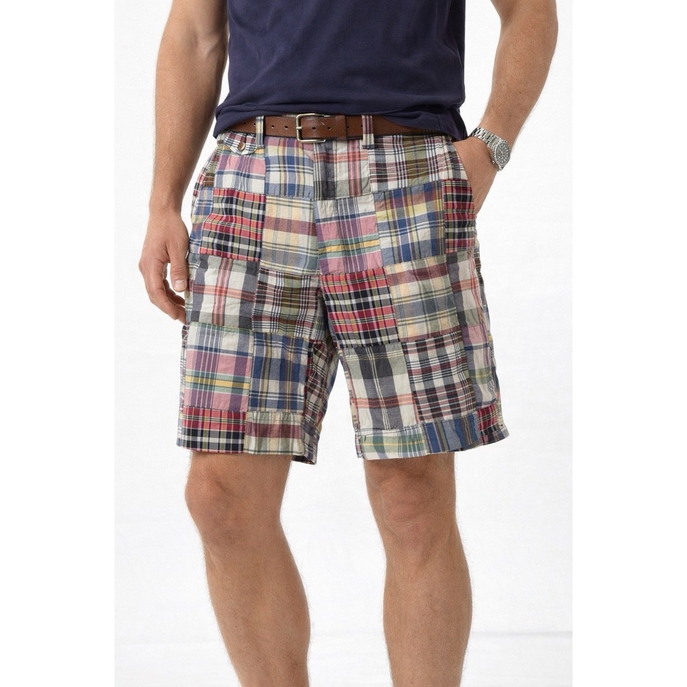 Polo Ralph Lauren Shorts Mens 38 Classic Fit 9" Patchwork  Plaid Casual
